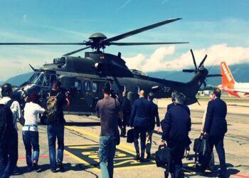 Anastasiadis Askeri Helikopterle Cenevre’den Crans Montana’ya Gitti