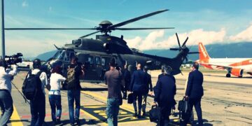 Anastasiadis Askeri Helikopterle Cenevre’den Crans Montana’ya Gitti