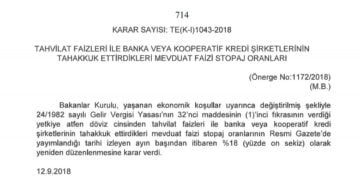 Döviz mevduatlarının vergisi %10’dan%18’e çıkartıldı