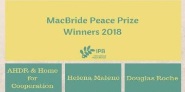 AHDR ve Dayanışma Evi 2018 Seán MacBride Barış Ödülü’nü Aldı