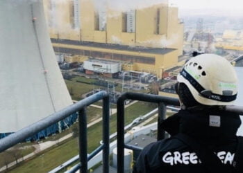 Greenpeace AB’nin en büyük kömür santraline tırmandı