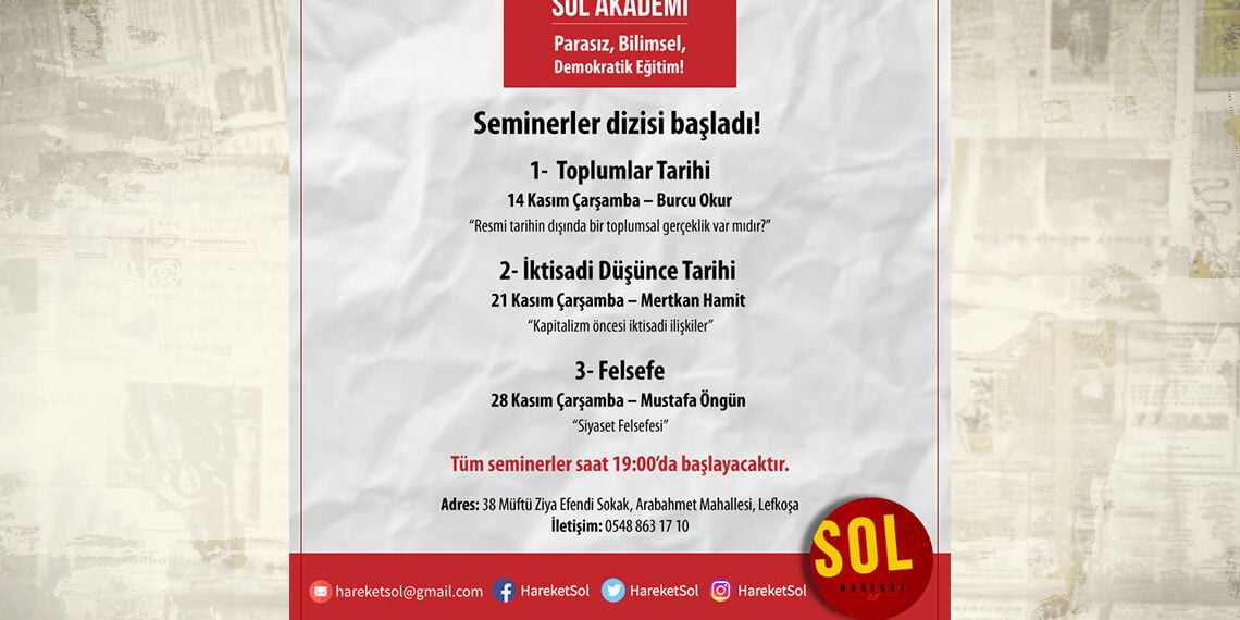 Sol Akademi seminerler dizisi başladı!