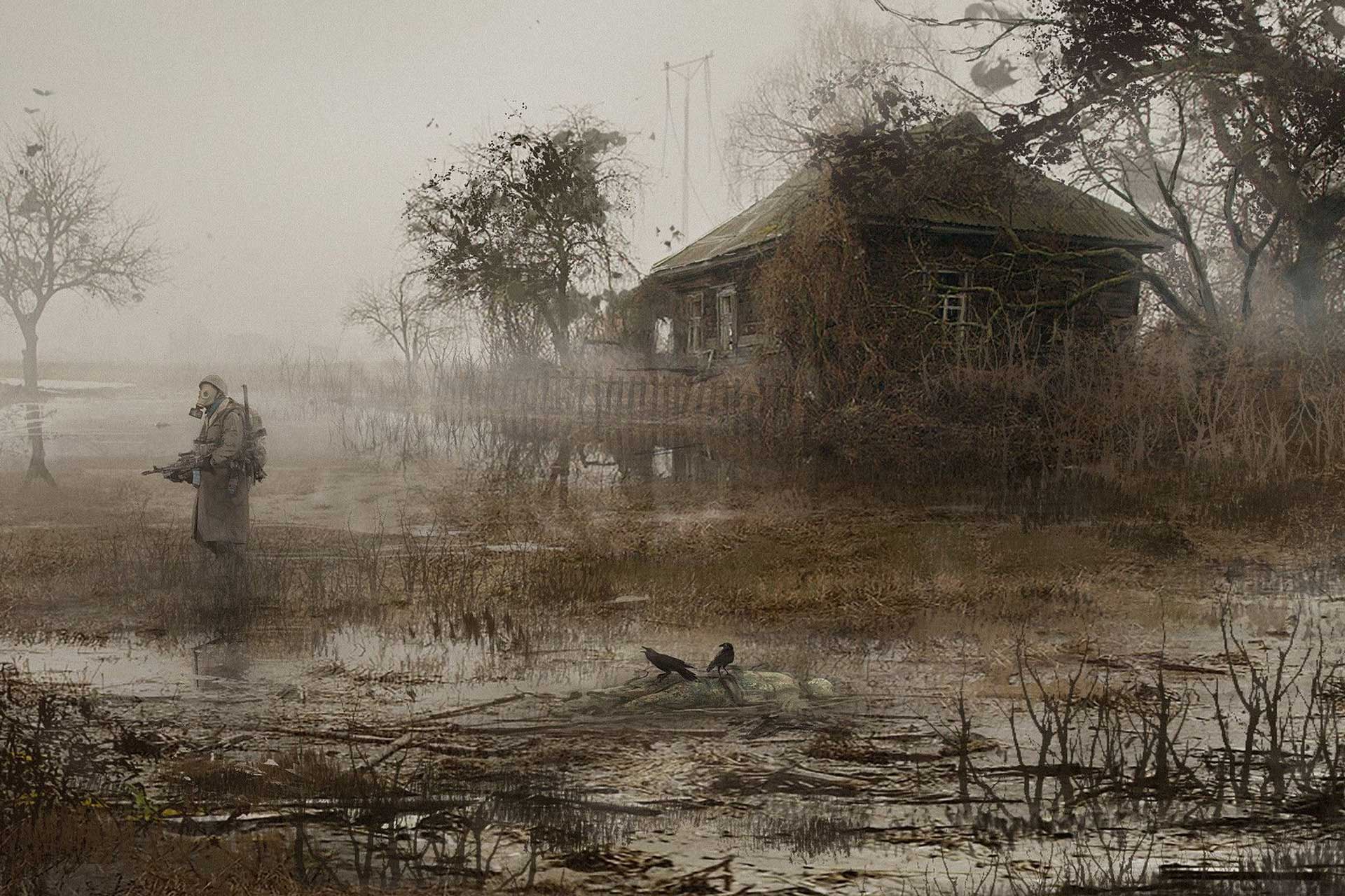 Забытый вид. Сталкер дом на болоте. Чернобыль сталкер дом на болоте. Сталкер постапокалипсис деревня. Дом на болоте болотного доктора сталкер.