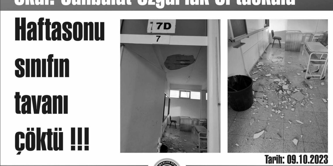 Canbulat Ortaokulu‘nda tavan çöktü!