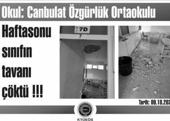 Canbulat Ortaokulu‘nda tavan çöktü!