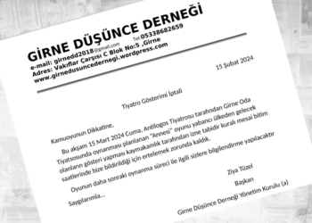 Tiyatro oyununun siyasi nedenlerle yasaklandığını gizlediler