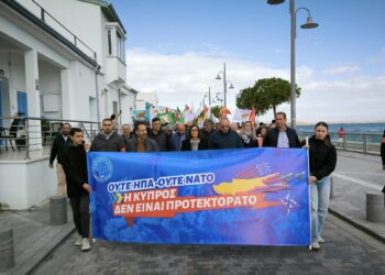 Larnaka’da protesto: ‘Ne ABD ne de NATO’