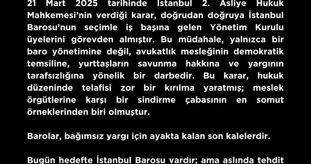 Barolar Birliği: Yargının Tarafsızlığına Yönelik Bir Darbe