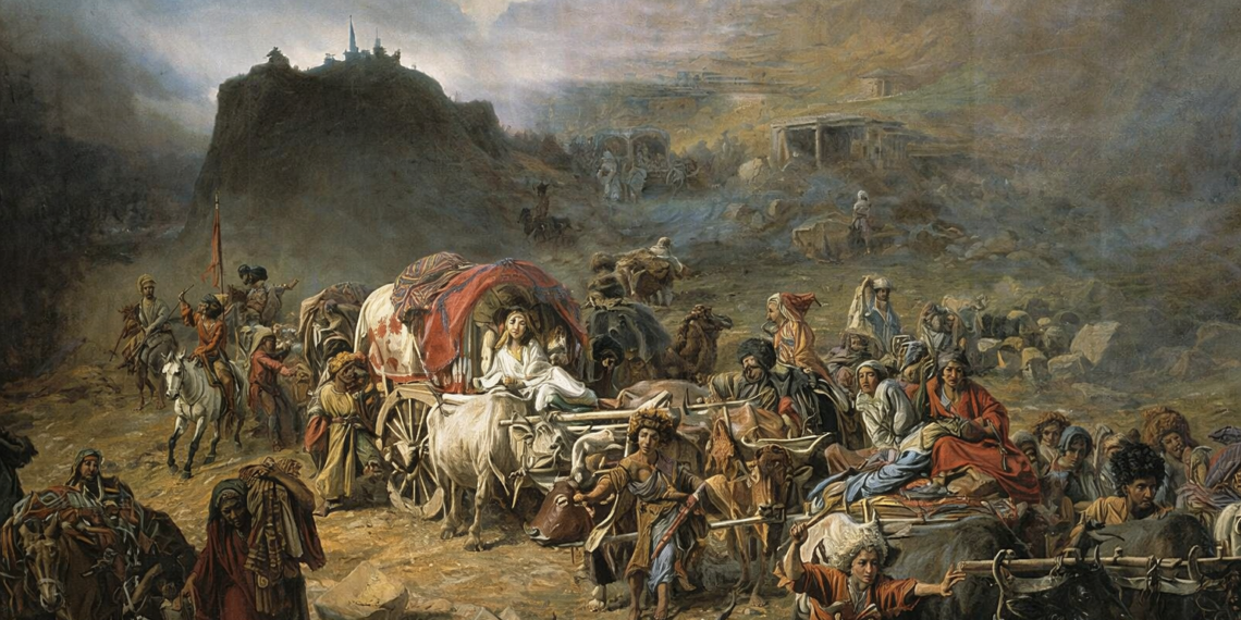 Kafkasya’dan Çerkes sürgünü, 19. yüzyıl. P. N. Gruzinsky, 1872. (Temsilî görsel)