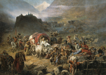 Kafkasya’dan Çerkes sürgünü, 19. yüzyıl. P. N. Gruzinsky, 1872. (Temsilî görsel)